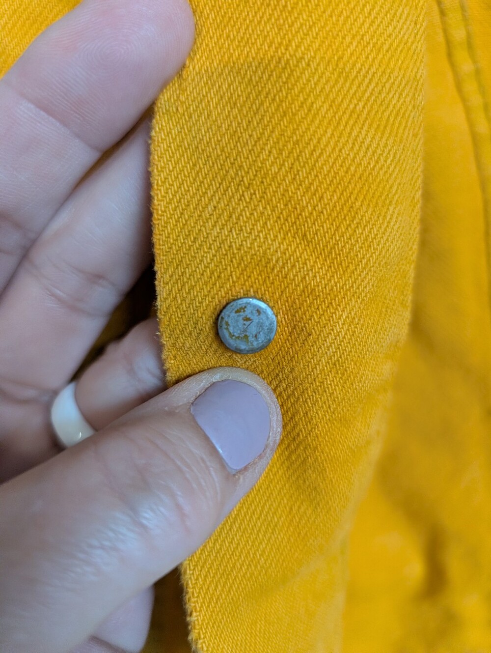Vintage 70's Levi's Orange Denim Jacket Model 70505 O217 - Picture 4 of 11